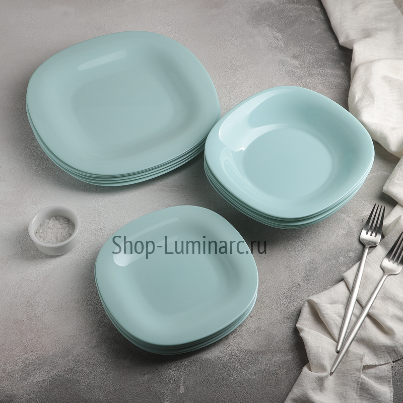 Сервиз Luminarc Carine Light Turquoise Mix Карин Лайт Тюркуаз - 18 предм._product_product_product_product